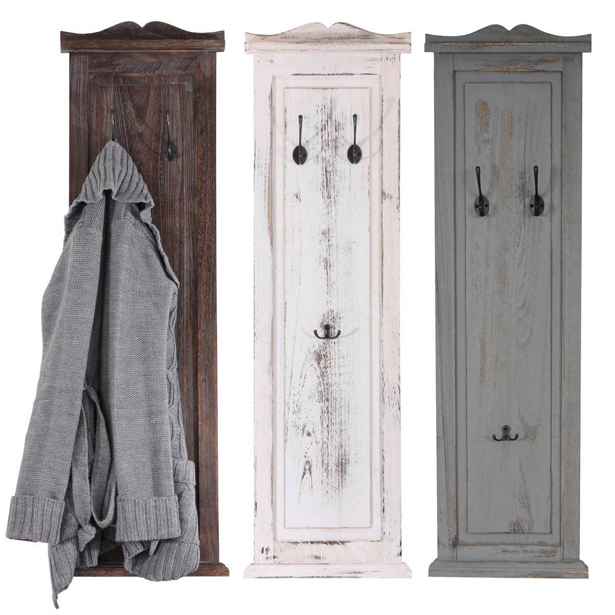 WANDGARDEROBE Grau 2er-Set - Grau, Holz (28/109/5cm) - MCW