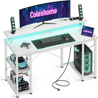GAMING Tisch mit LED-Beleuchtung Weiß 120 x 50 cm - Weiß, Metall (120/50/86.5cm)