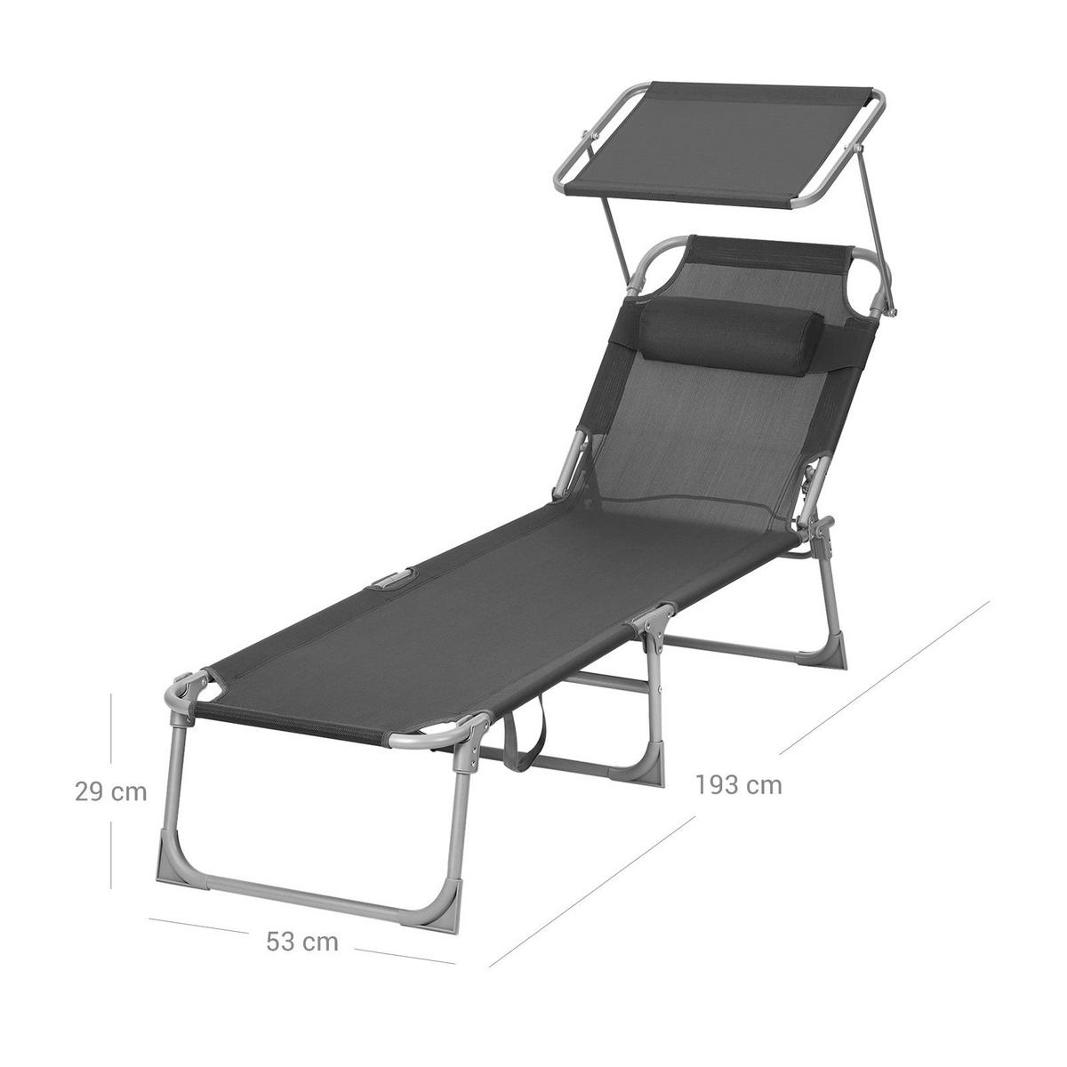 SONNENLIEGE GARTENLIEGE - Grau, Textil (193/30/53cm) - Hansiro