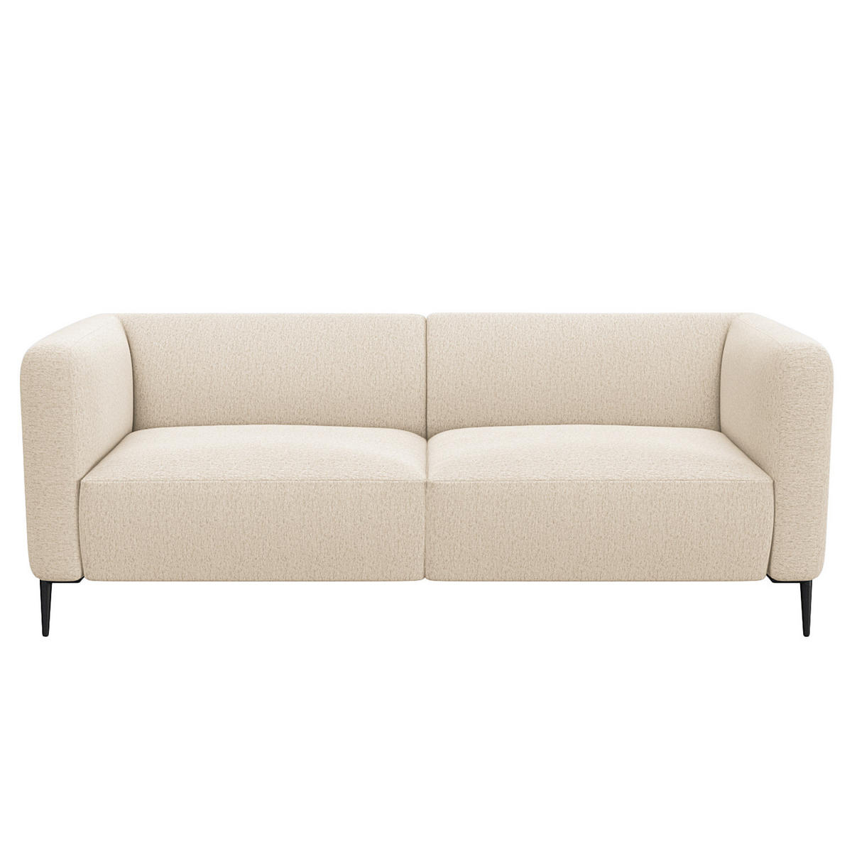 3-SITZER SOFA - Beige/Schwarz, Textil/Metall (205/74/88cm) - home24
