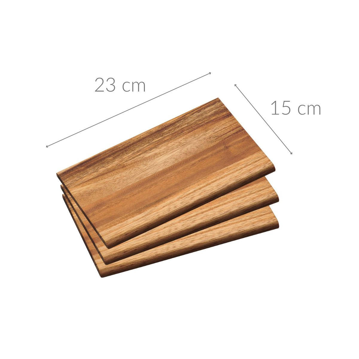 SERVIERBRETTER 3er-Set 23/15/3 cm - Braun, Holz (15/23cm) - Kesper