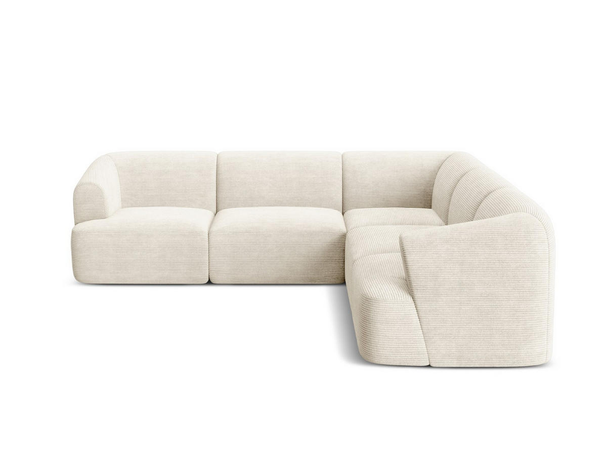 SYMMETRISCHES-MODULARES-ECKSOFA Campi aus Cord elfenbein 6 Sitzplätze - Ecru, Textil (255/255cm) - Cosmopolitan Design