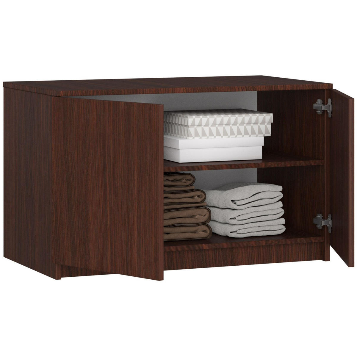 KLEIDERSCHRANK AUFSATZSCHRANK Wengefarben 90x51x55cm - Wengefarben, Holzwerkstoff (90/55/51cm) - Akord