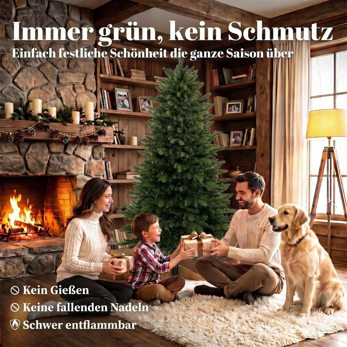 WEIHNACHTSBAUM PE PVC Grün - Grün, Kunststoff (180cm) - HOMCOM