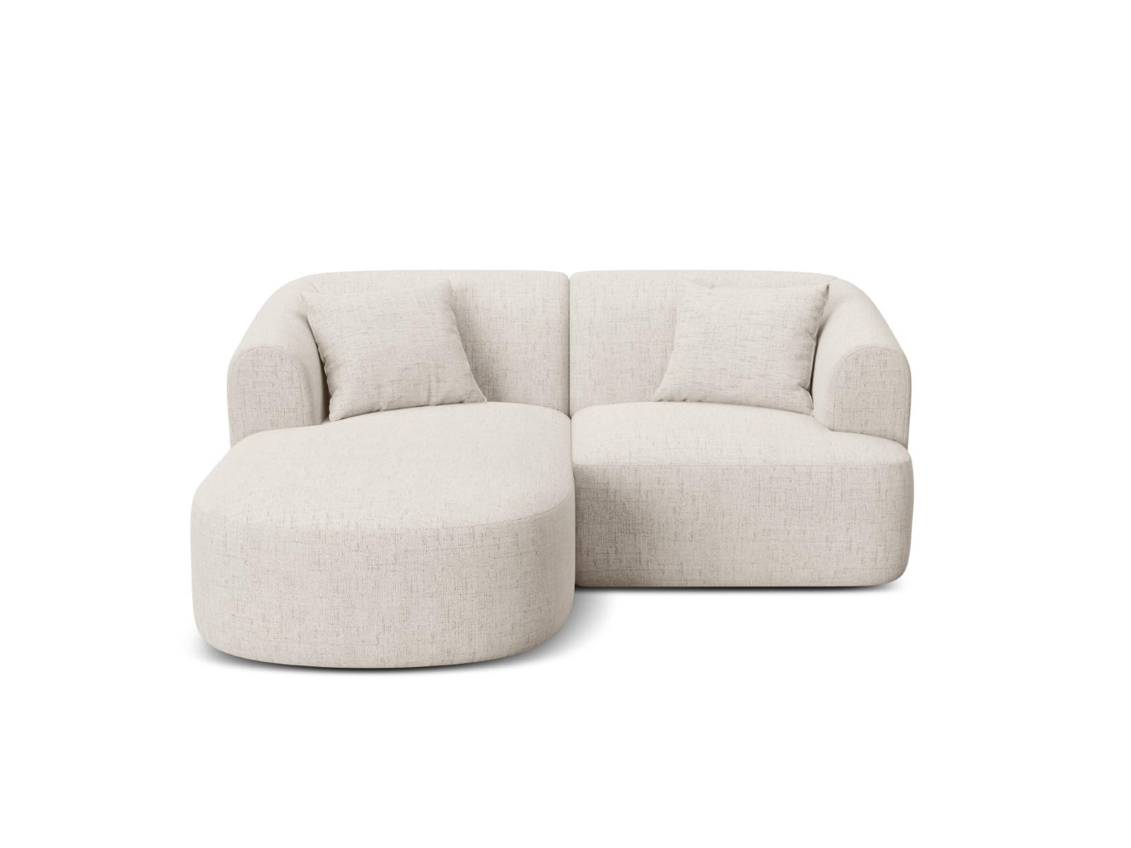 MODULARES-ECKSOFA links Campi aus strukturiertem Stoff leichtes beige 3 Sitzplätze - Creme, Textil (156/180cm) - Cosmopolitan Design