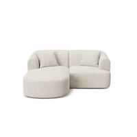MODULARES-ECKSOFA links Campi aus strukturiertem Stoff leichtes beige 3 Sitzplätze - Creme, Textil (156/180cm) - Cosmopolitan Design