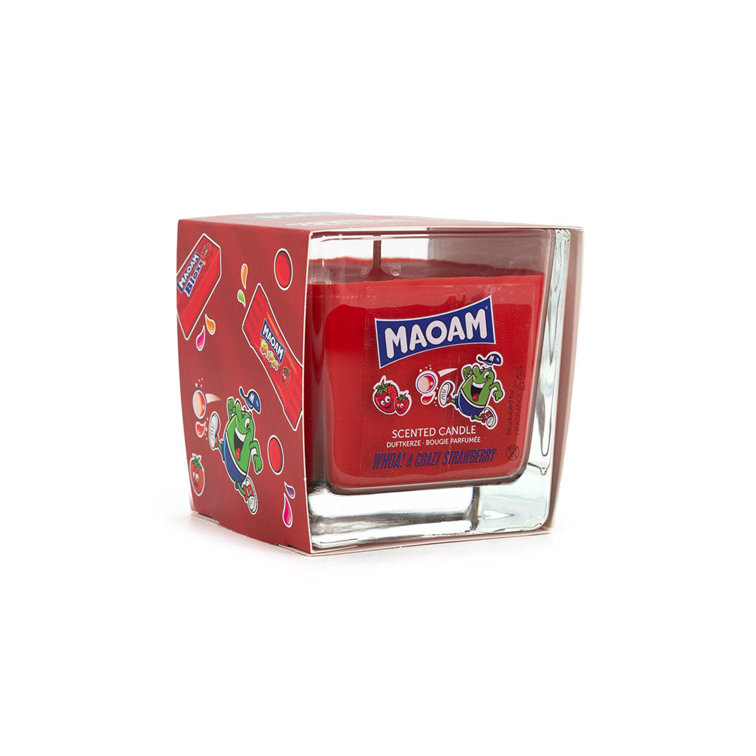 DUFTKERZE Maoam - Rot, Naturmaterialien/Glas (8cm)