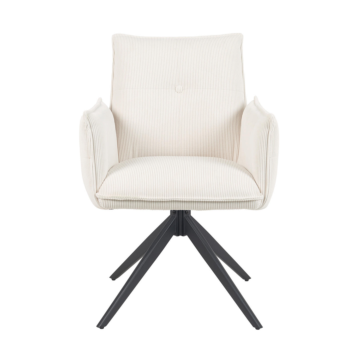 ARMLEHNSTUHL Mika-Nina - Creme/Schwarz, Textil/Metall (60/88/63cm) - DUBI Möbel