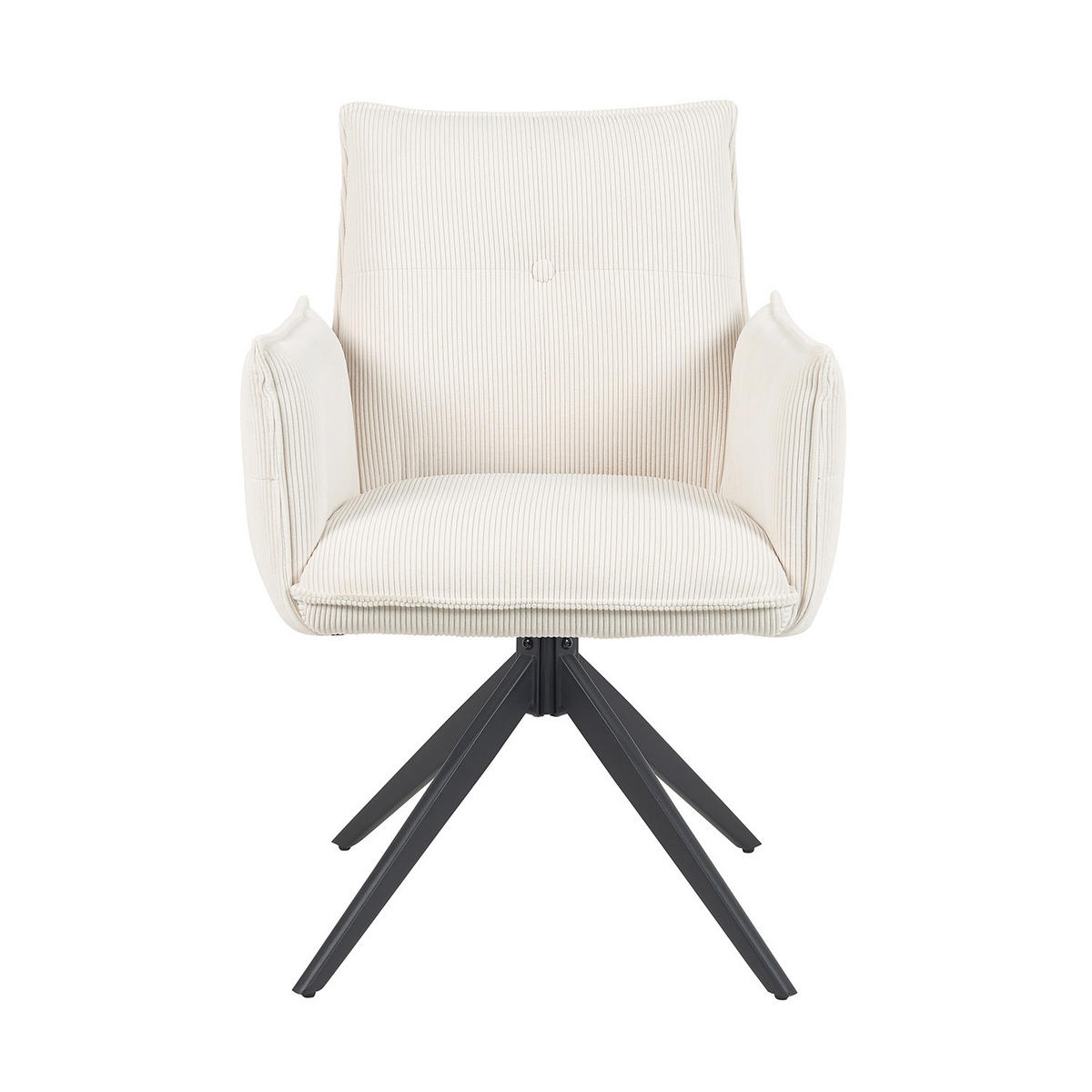 ARMLEHNSTUHL Mika-Nina - Creme/Schwarz, Textil/Metall (60/88/63cm) - DUBI Möbel