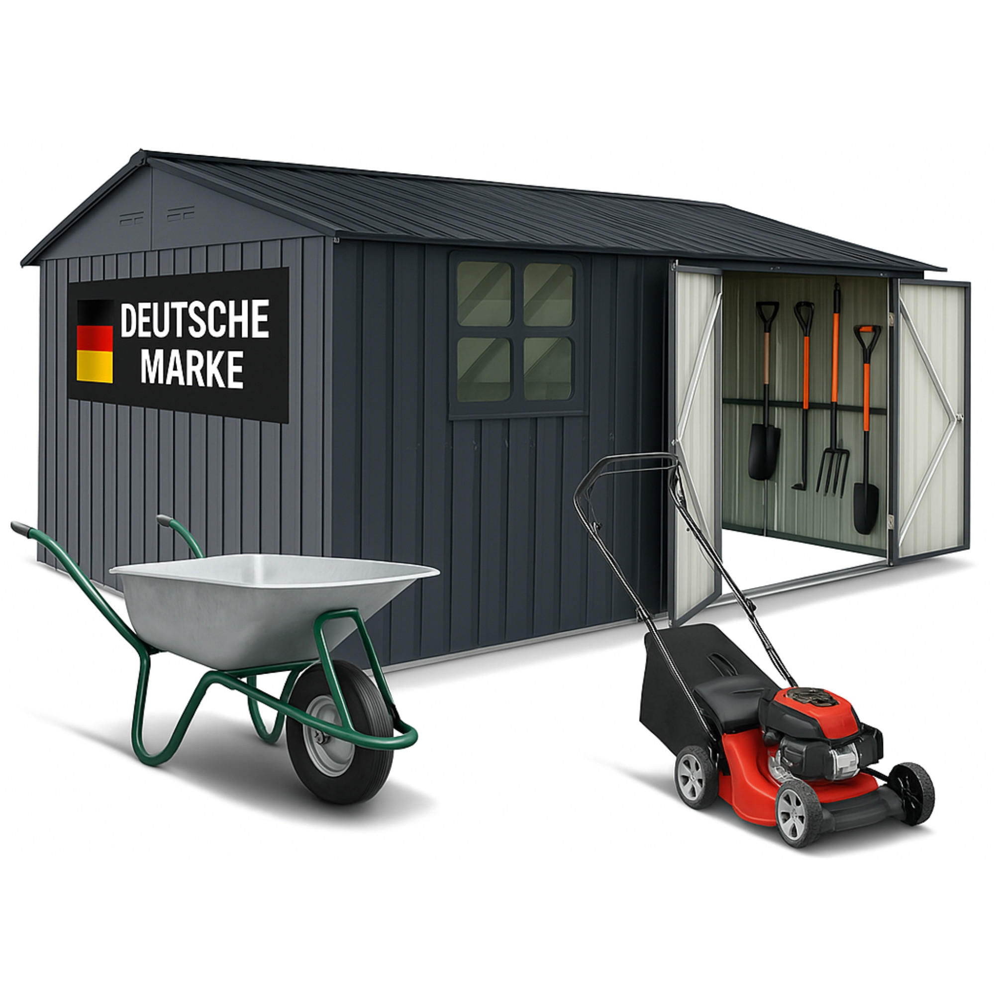 GERÄTEHAUS XXXL - Anthrazit, Metall (392/201/308cm) - Albatros