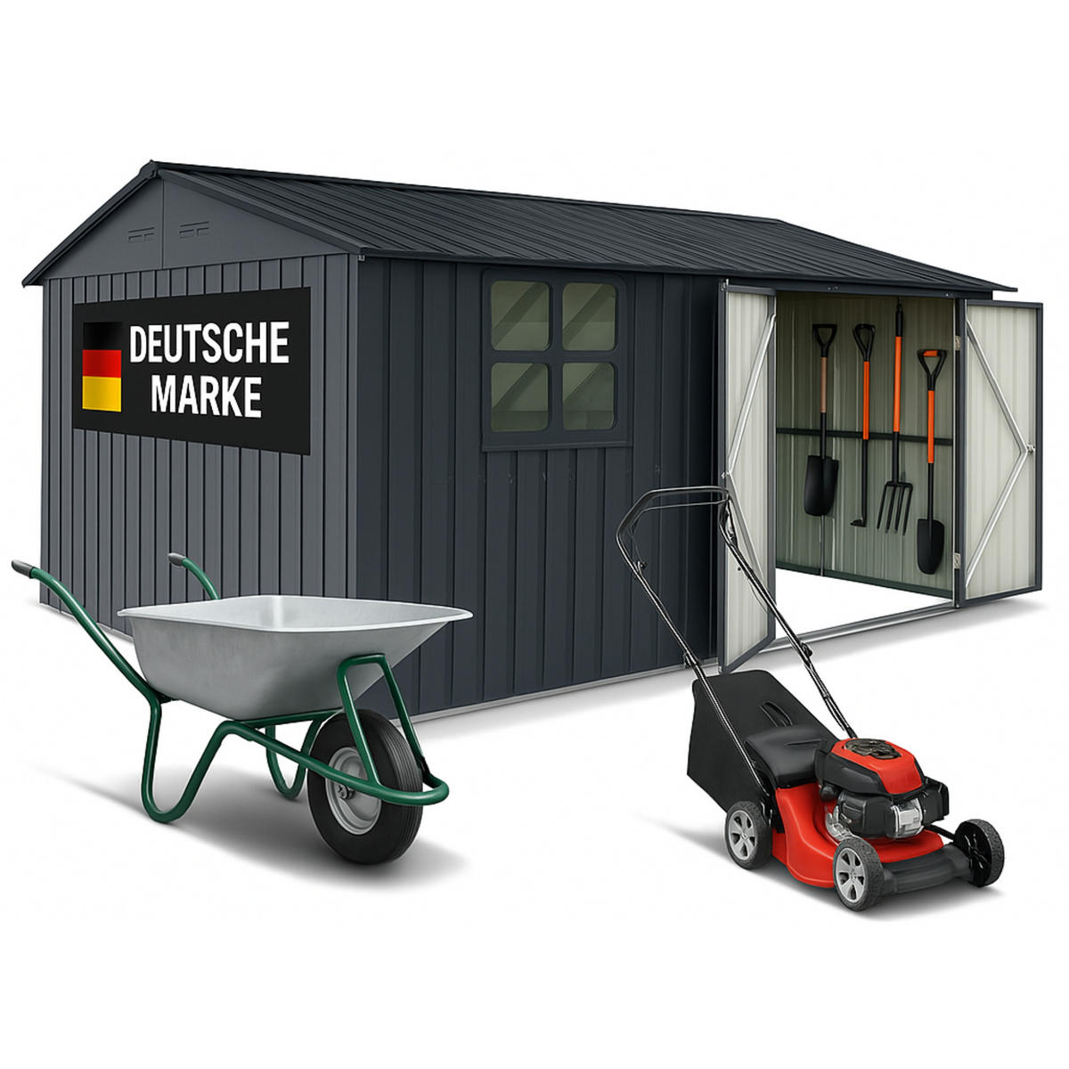 GERÄTEHAUS XXXL - Anthrazit, Metall (392/201/308cm) - Albatros