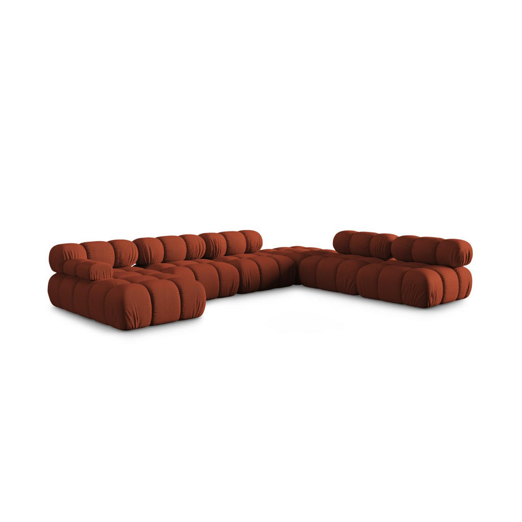 Thumbnail - Micadoni Panoramasofa, Orange, Textil, 7-Sitzer, U-Form, 282x70x376 cm, Hergestellt in Europa, Oeko-Tex®, Wohnzimmer, So...