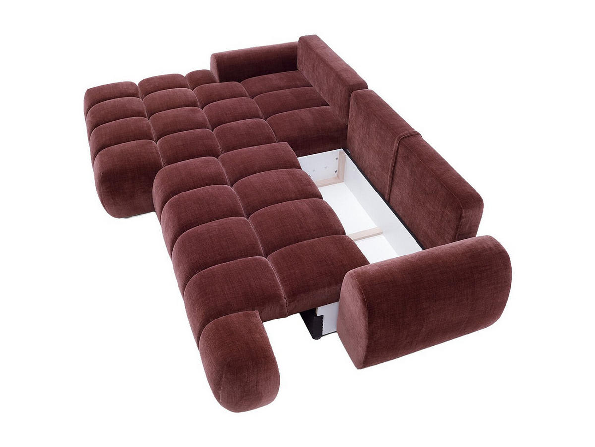 SCHLAFSOFA - 5 Personen - samt - bordeaux Farneta - Bordeaux, Kunststoff/Textil (280/86/177cm) - Vente-Unique