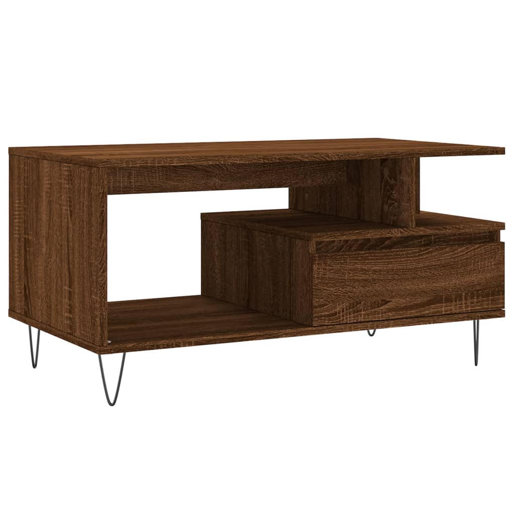 furnicato Couchtisch Dunkelbraun 90x45x49 cm