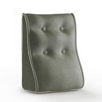 RÜCKENKISSEN Kopfteilkissen Polyesterleinen grau 40/22cm - Grau, Textil (22/40cm) - Vercart