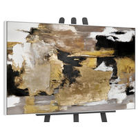 GEMÄLDE Goldene Fragmente II Schattenfugenrahmen Weiß 120x80 cm - Weiß, Holz (120/80cm) - YS-art gallery