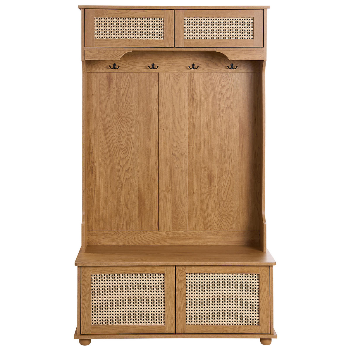 ORGANIZATOR ZA ČEVLJE s stojalom za oblačila svetlo rjava Buchanan - svetlo rjava/rjava, leseni material (100/170/47cm) - Beliani