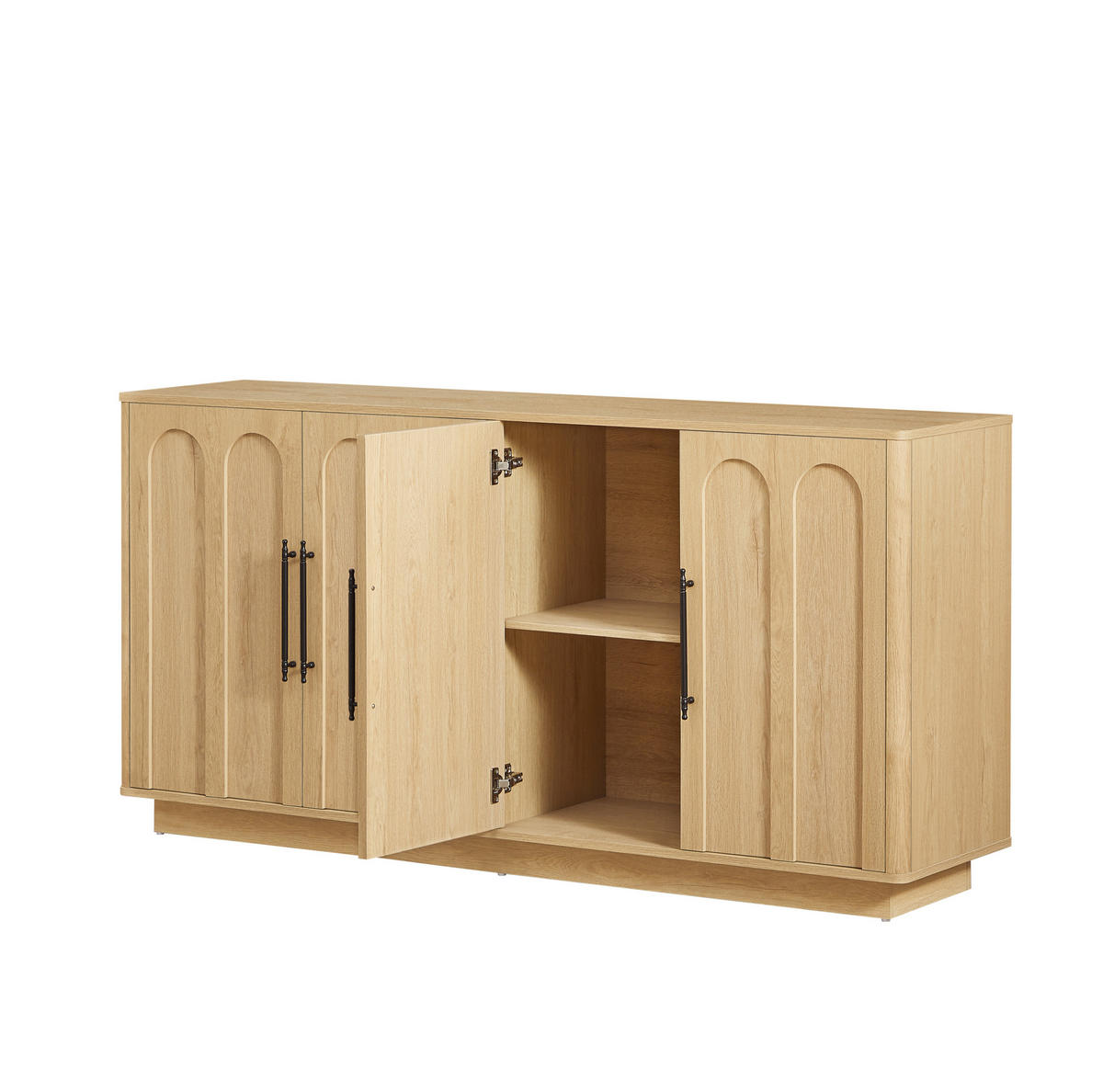 SIDEBOARD 160/40/80 cm aus MDF mit 4 Türen und Sanftschluss Eichefarben - Eichefarben, Holzwerkstoff (160/80/40cm) - Modenvie