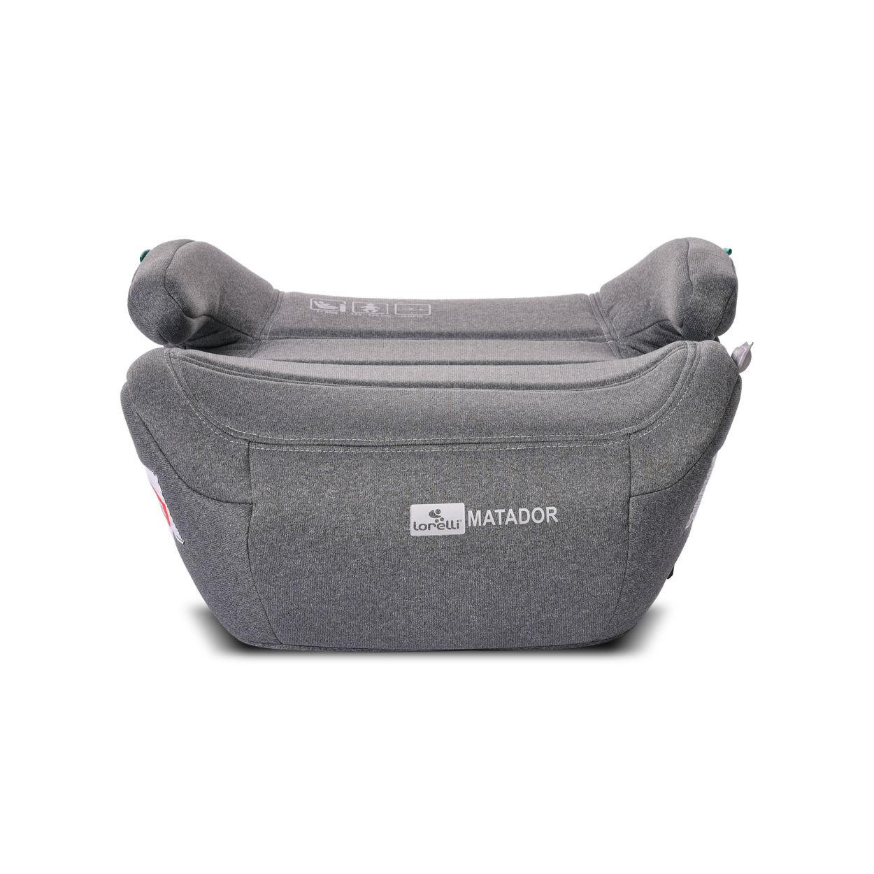 SITZERHÖHUNG i-Size Matador grau (125-150cm) Kindersitz, Isofix, Armlehne - Grau, Kunststoff (42/21/38cm) - Lorelli