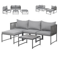 GARTENLOUGE Detroit Grau - Grau, Metall - SVITA