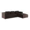 ECKSOFA Nova Dunkelbraun Cord, Ottomane rechts - Dunkelbraun/Schwarz, Holz/Kunststoff (262/176cm) - S-Style Möbel