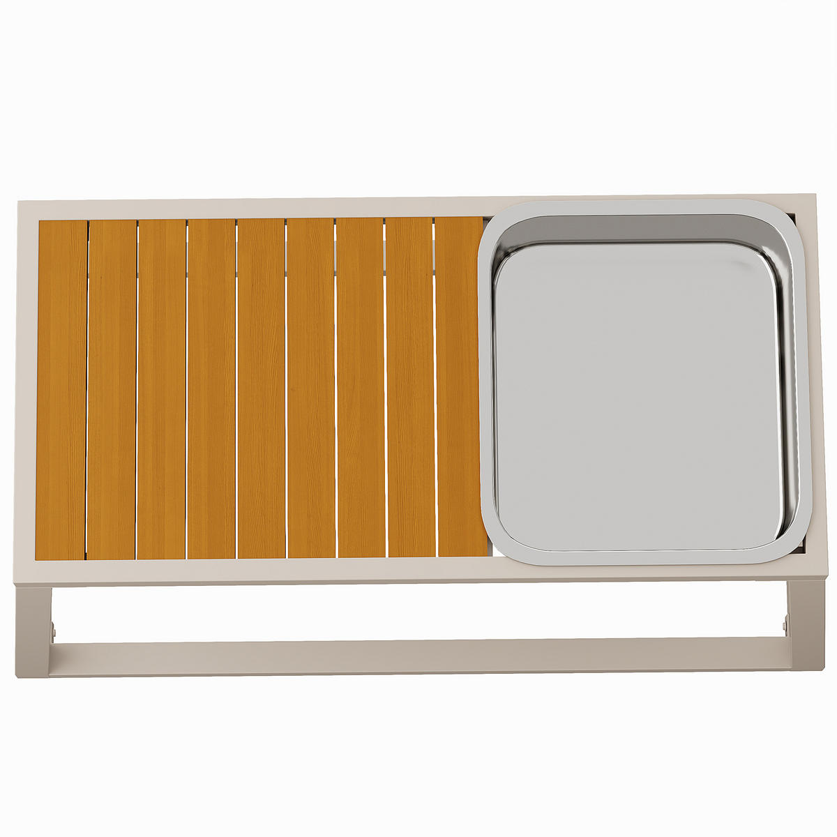 LOUNGEGARNITUR aus Eisen 178x178x62 cm Beige mit verstellbarer Rückenlehne - Beige, Metall - Modfu