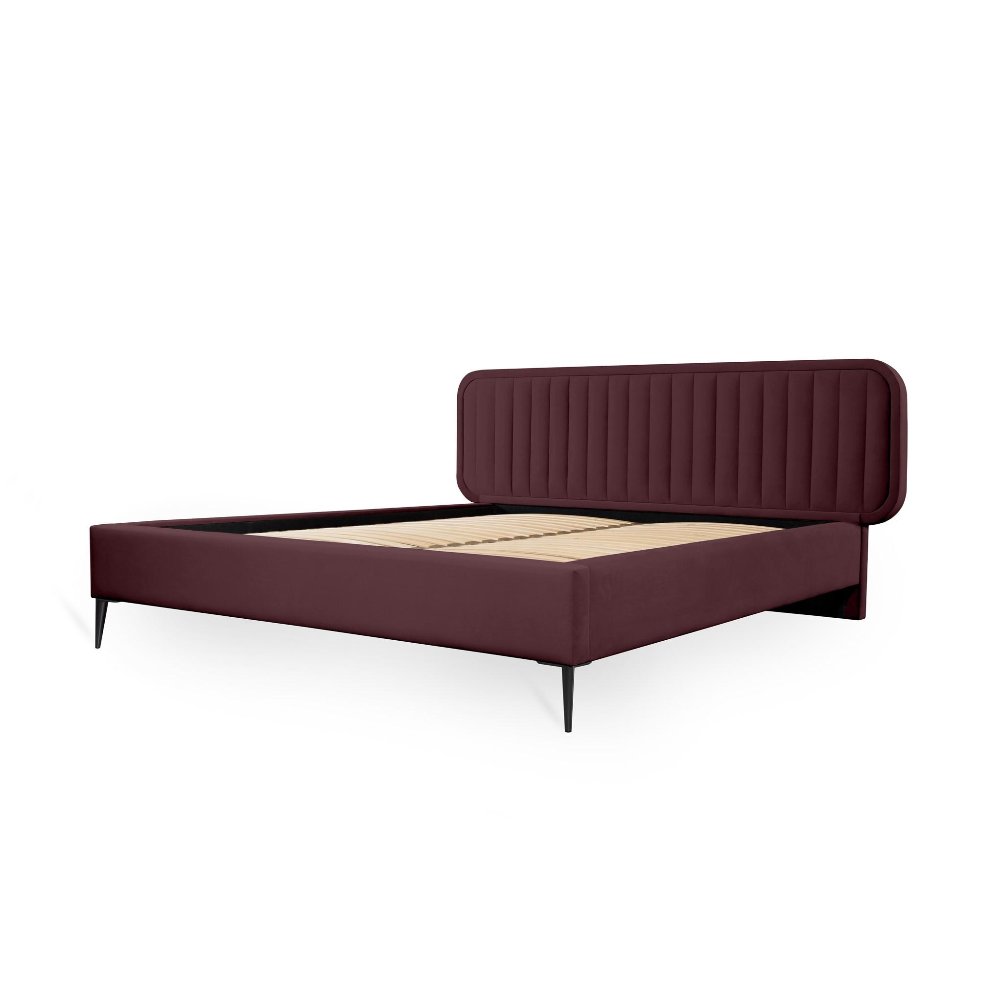 POLSTERBETT Miami In Monolith Kompl. - Bordeaux, Holzwerkstoff/Textil (180/200cm) - Fun Möbel