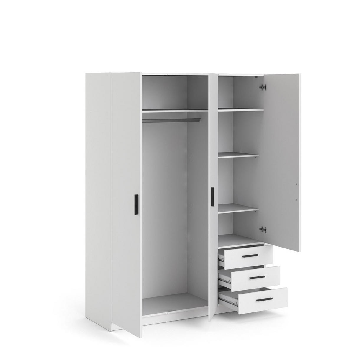 KLEIDERSCHRANK weiß - Weiß, Holzwerkstoff (147/201/50cm) - ebuy24