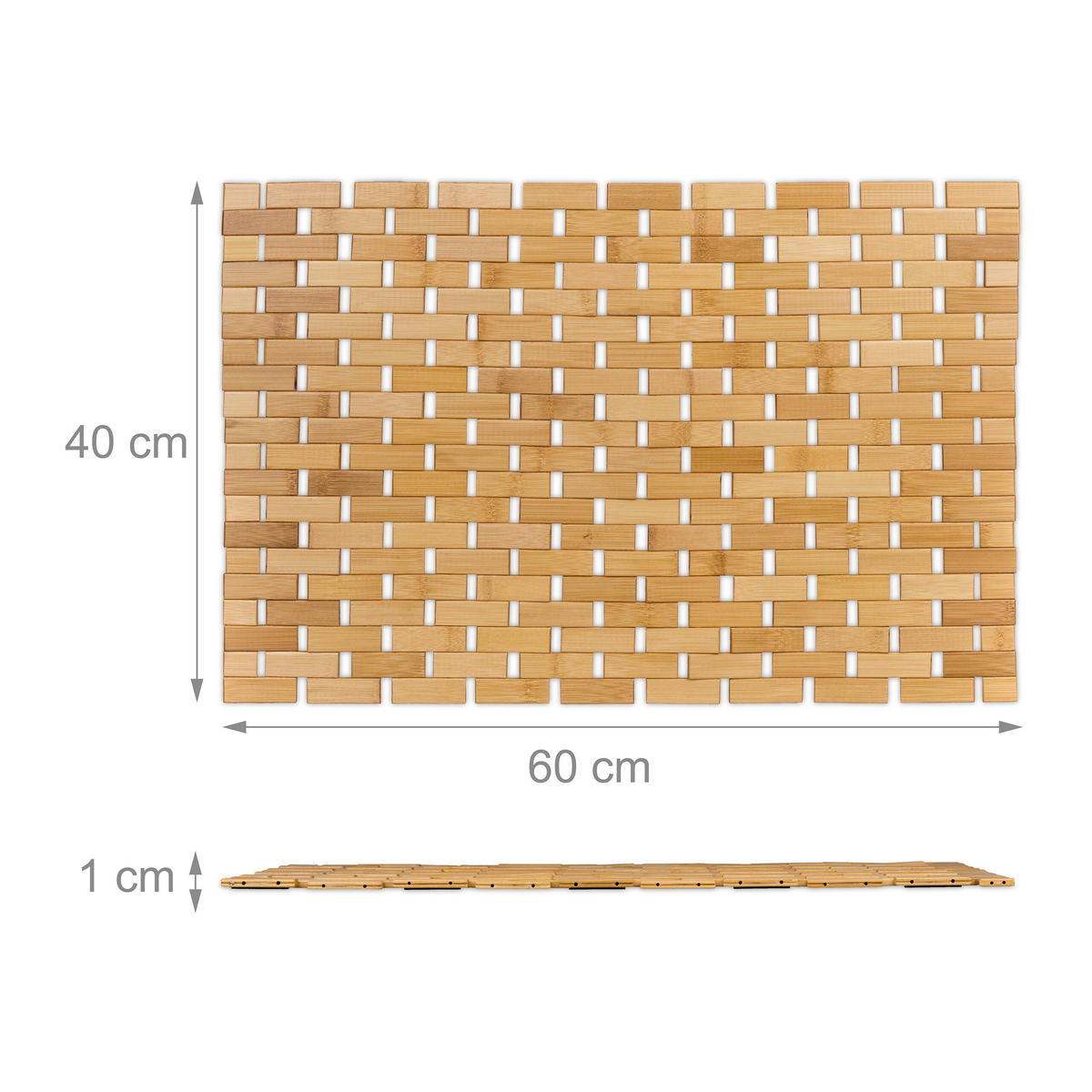 BADVORLEGER - Hellbraun, Holz/Textil (60/40cm) - Relaxdays