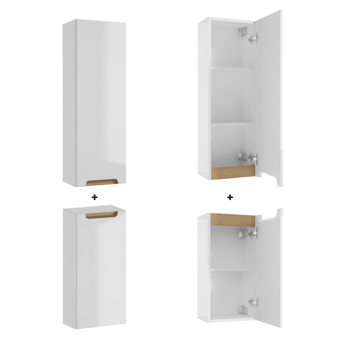 BADMÖBEL Livia 2er-Set Weiß - Weiß, Holzwerkstoff (80/62.5/46cm) - Petits-meubles