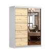SCHWEBETÜRENSCHRANK Vista 05 (ARTISAN) Weiß/Artisan Eiche ohne LED-Beleuchtung 150 cm - Alufarben/Eiche Artisan, Glas/Holzwerkstoff (150/200/61cm) - imoebel24