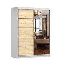 SCHWEBETÜRENSCHRANK Vista 05 (ARTISAN) Weiß/Artisan Eiche ohne LED-Beleuchtung 150 cm - Alufarben/Eiche Artisan, Glas/Holzwerkstoff (150/200/61cm) - imoebel24
