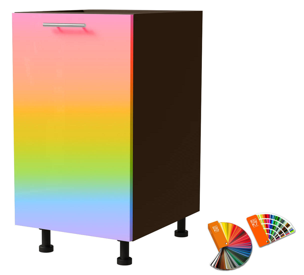 Feldmann-Wohnen Unterschrank Mehrfarbig, Dunkelgrau 45x82x50 cm