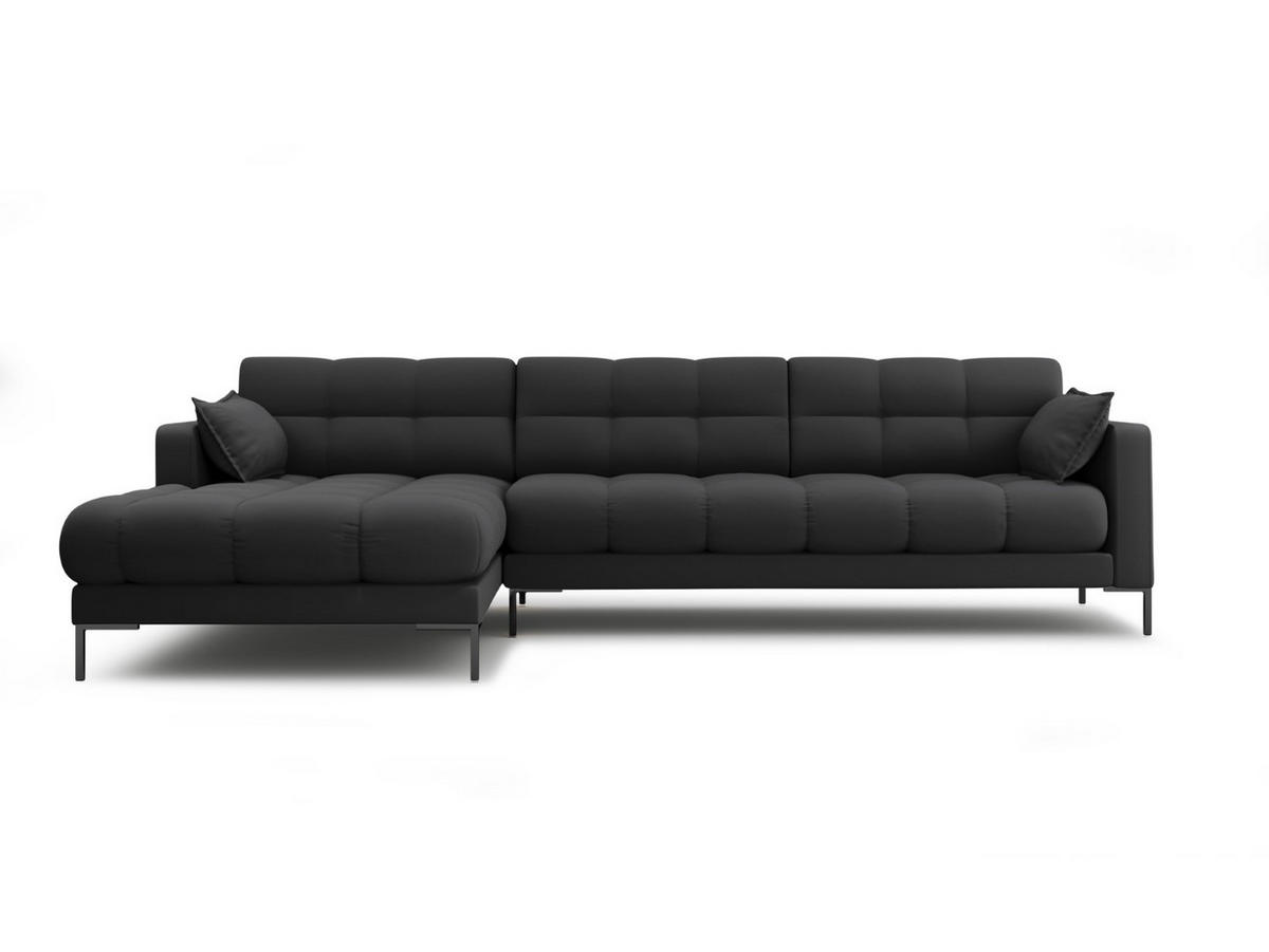 ECKSOFA links Mamaia aus strukturiertem Stoff dunkelgrau 5 Sitzplätze - Dunkelgrau, Textil (185/293cm) - Micadoni