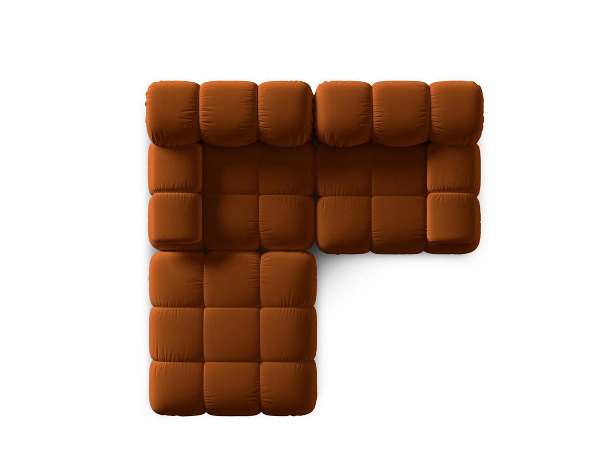 MODULARES-SOFA Bellis aus Samt terrakotta 3 Sitzplätze - Terra cotta, Textil (188/63/188cm) - Micadoni