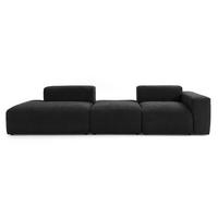 4-SITZER modulares Sofa HEAVEN SET 4 Links, Breite 335 cm Webstoff Schwarz - Schwarz, Holz/Kunststoff (335/71/102cm) - Muffo