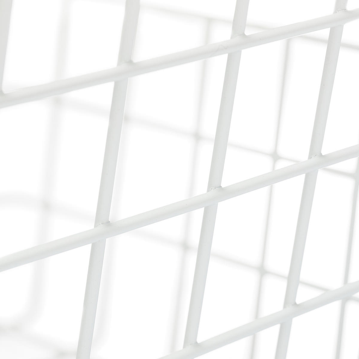 DRAHTKORB Holzgriffe - Weiß, Holz/Metall (31/16/21cm) - Relaxdays