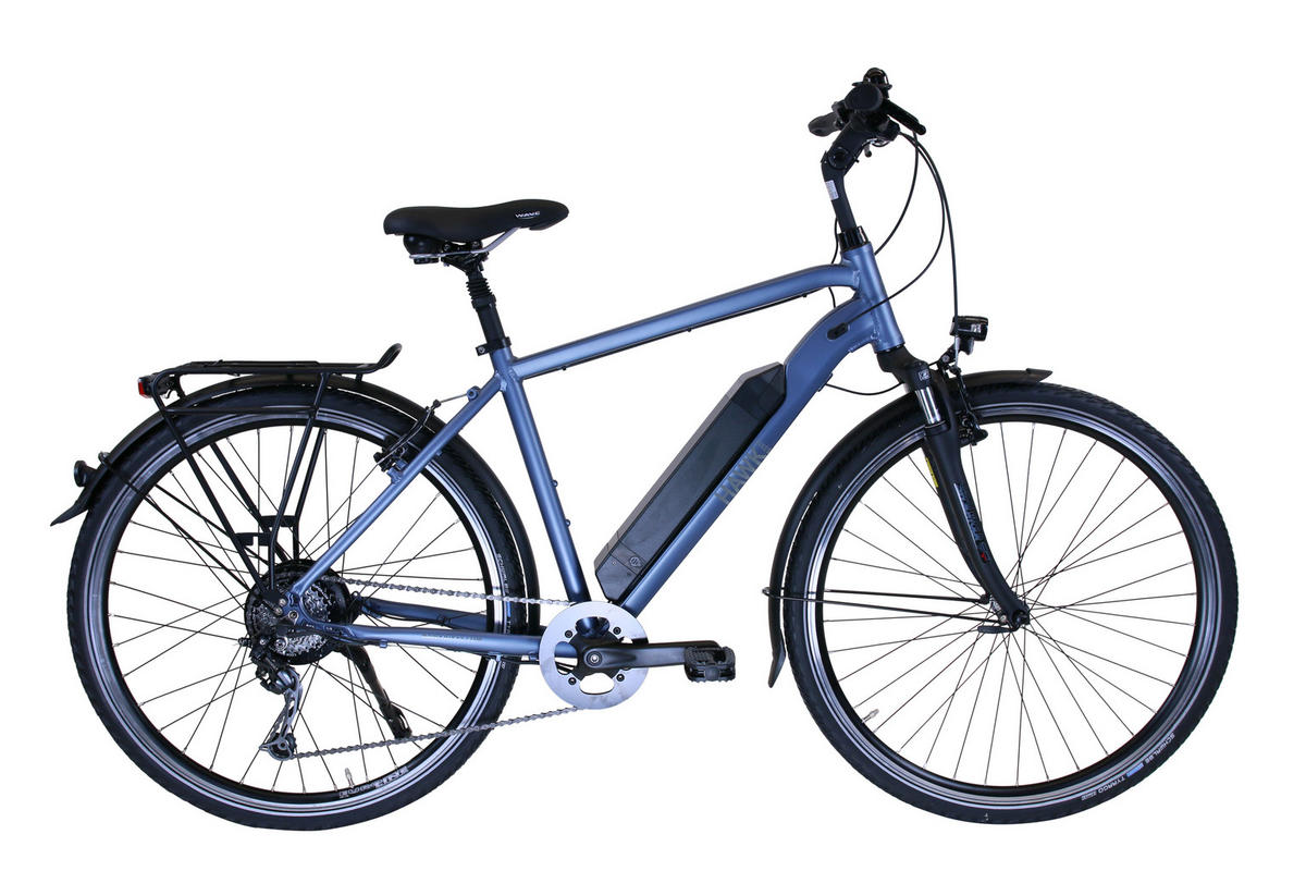 E-TREKKING Bafang Gent E-Bike Blau 28 Zoll Gr:50 - Blau, Metall (50cm) - Hawk Bikes