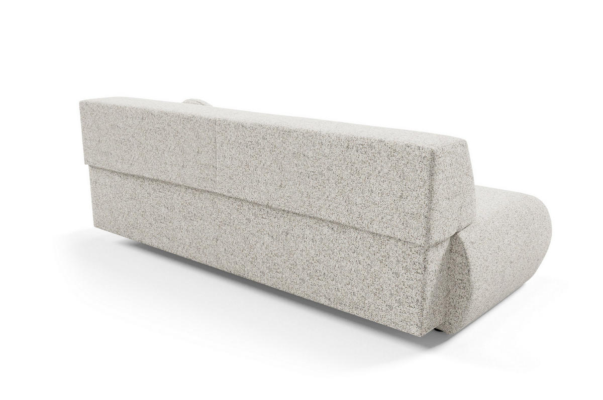 BETTSOFA DELTA Beige Geflochtener Stoff mit Schlaffunktion - Beige, Holz (214/74/100cm) - MASSENO