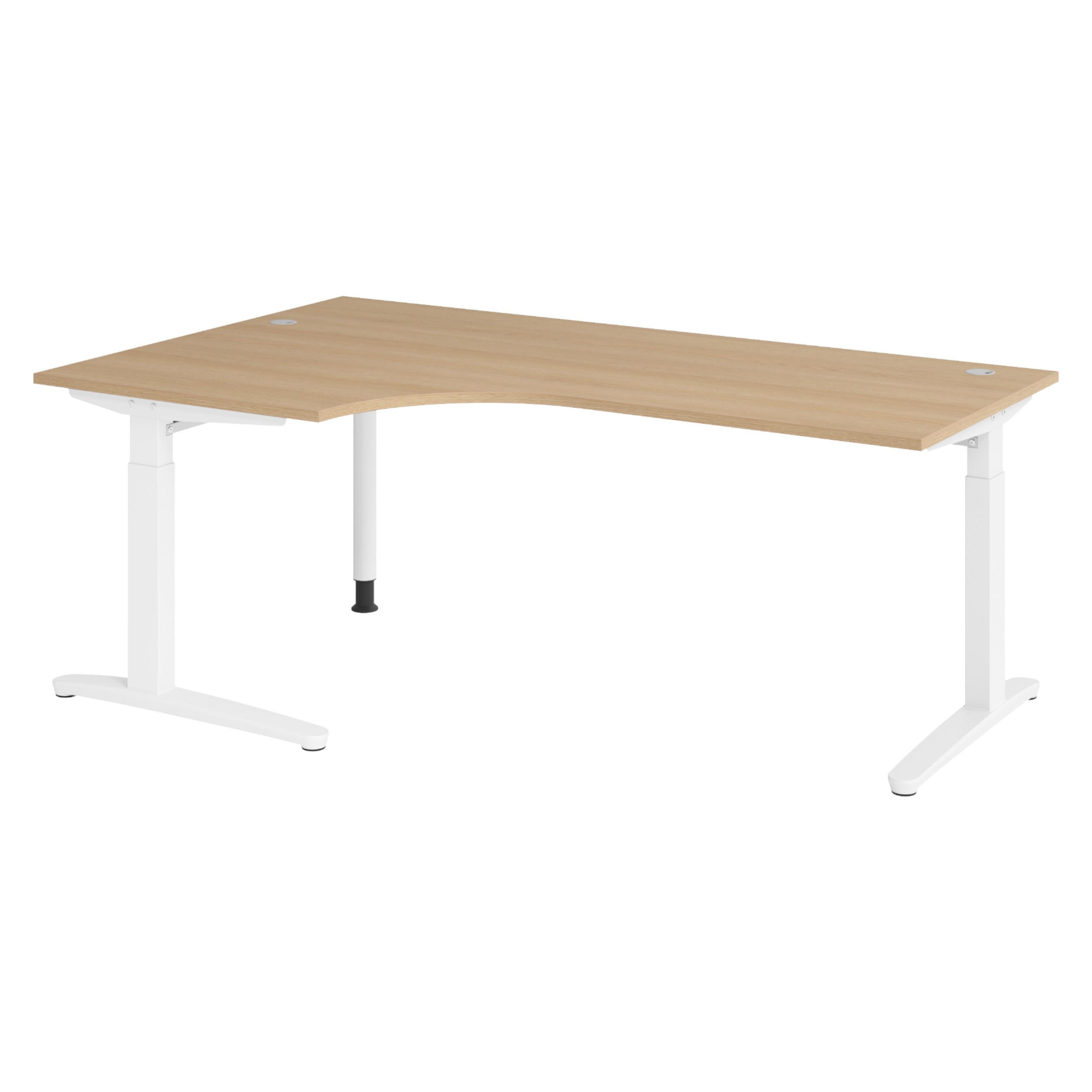 bümö Schreibtisch Eiche, Weiß 200x74x120 cm