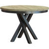 ESSTISCH Kris, Runder, mit Metallbeinen, eiche Artisan+Schwarz - Schwarz/Eiche Artisan, Holzwerkstoff/Metall (100/100/77cm) - Beautysofa