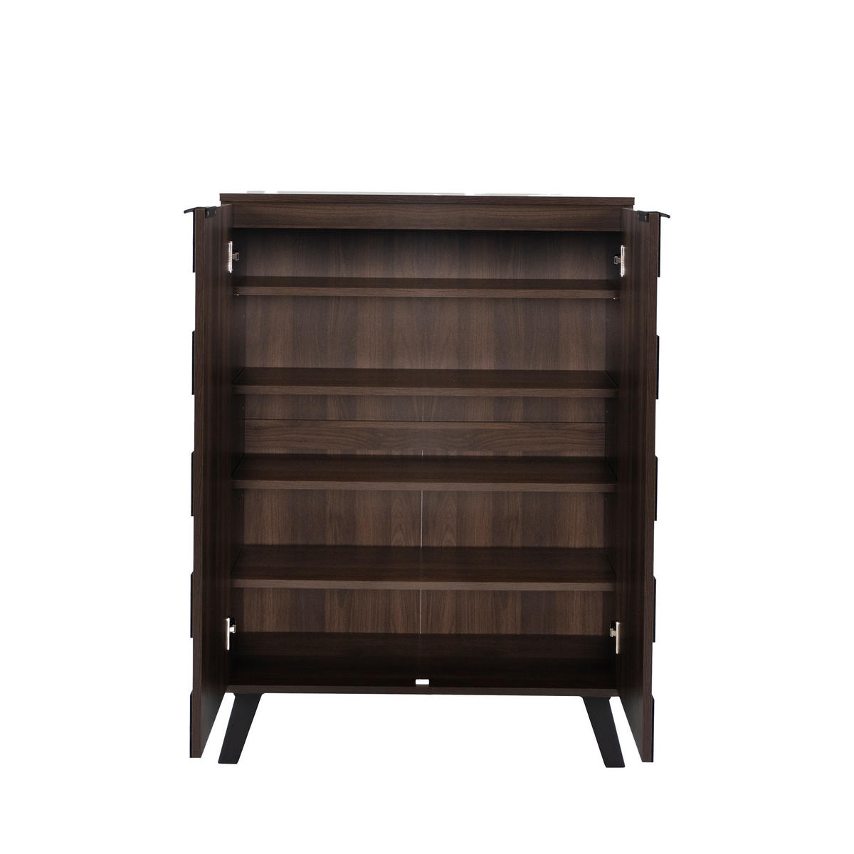 SCHUHSCHRANK Dunkle Holzfarbe 80/35,5/110 cm - Naturfarben, Holzwerkstoff (80/110/35.5cm) - PANGIVO