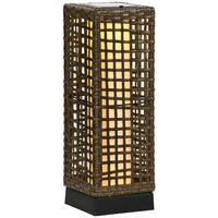 SOLARLEUCHTE, Rattan, Stahl, Sand - Schwarz, Metall (15.5/46/15.5cm) - Outsunny