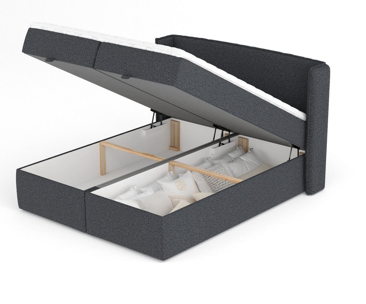 BOXBETT Passion Schwarz 180/200 cm - Schwarz, Kunststoff/Textil (180/200cm) - Maison de Reve