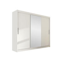 KLEIDERSCHRANK Aston I - Silberfarben/Weiß, Holzwerkstoff/Kunststoff (250/215/58cm) - MIRJAN24
