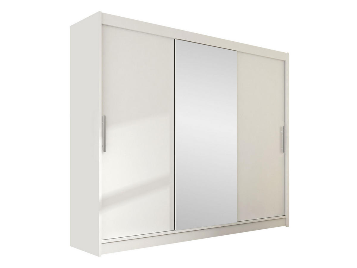 KLEIDERSCHRANK Aston I - Silberfarben/Weiß, Holzwerkstoff/Kunststoff (250/215/58cm) - MIRJAN24