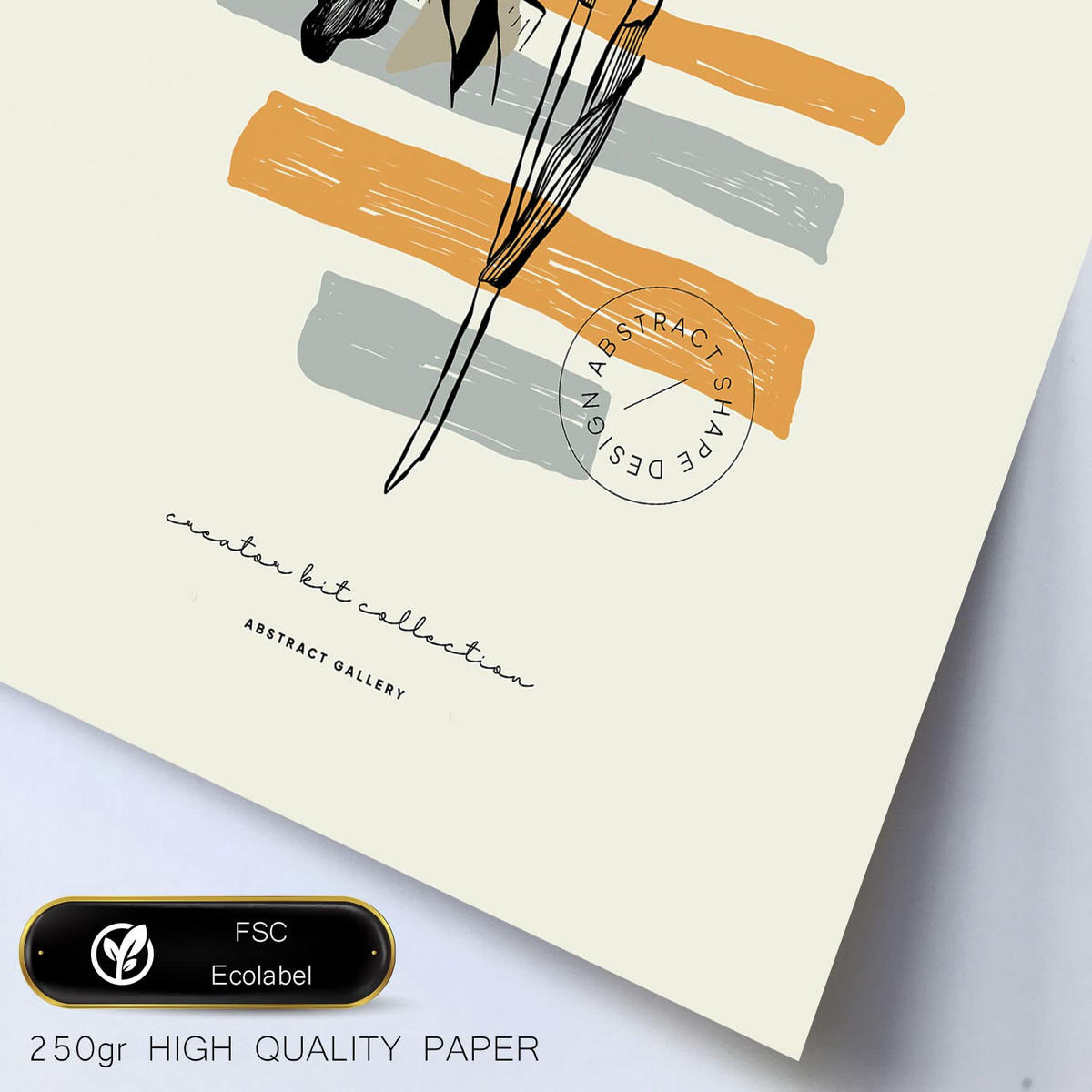POSTER Set Mit 6 Schwarze Tintenblumen Größe A3 & A4 Schwarzer Rahmen - Schwarz, Papier (29.7/1cm) - Nacnic