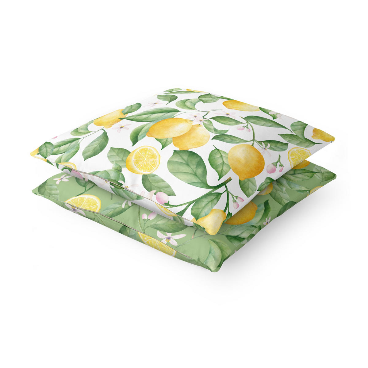 DEKOKISSEN 2er-Set Mein Garten Duo II 50/50 cm - Gelb, Textil (50/50cm) - Bilderwelten