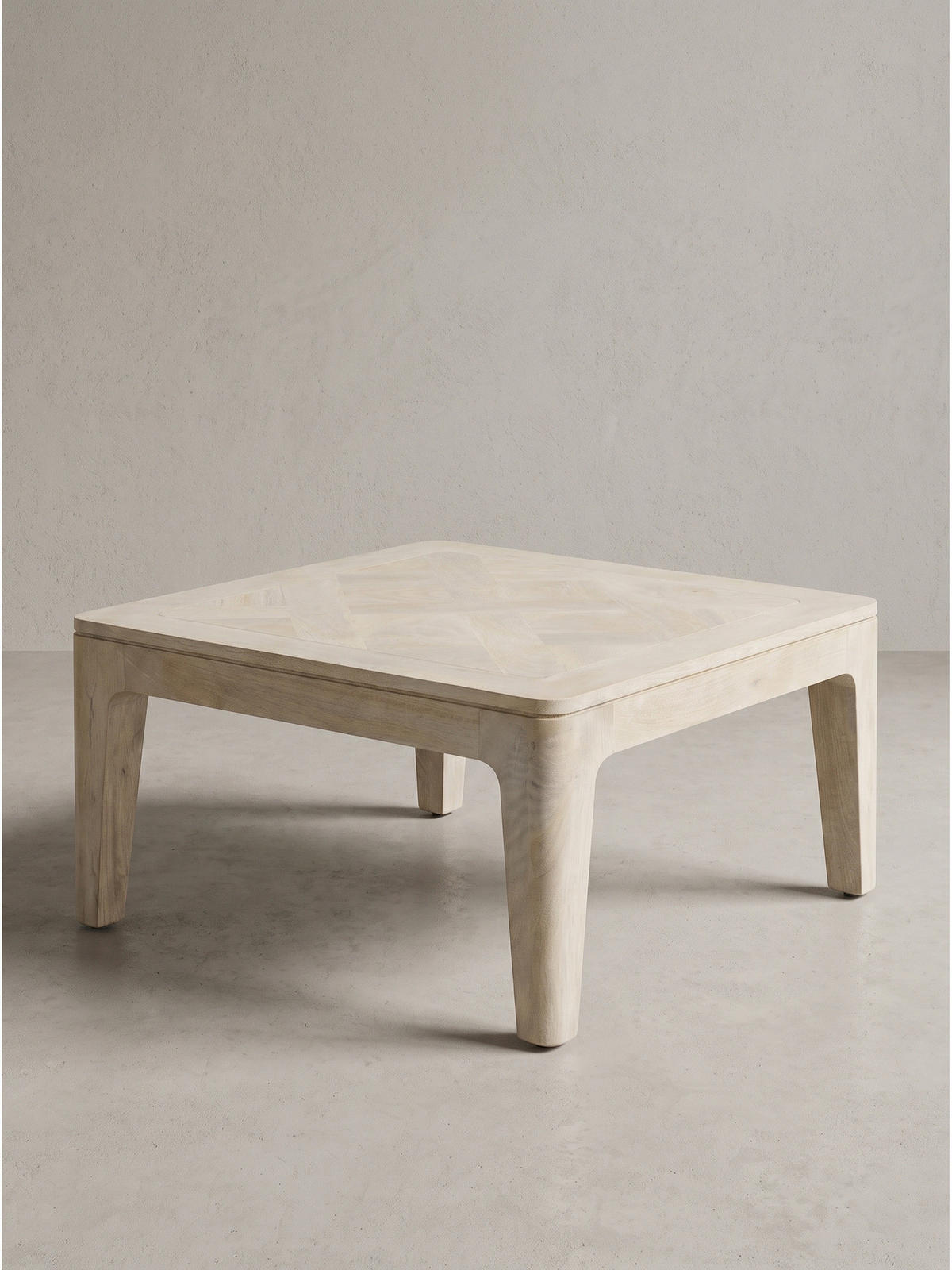 SOFATISCH LOIRE, Mango Massivholz, handgefertigt, Weiß-Mango, 60 x 60 x 32 cm - Beige/Weiß, Holz (60/60/32cm) - KADIMA DESIGN