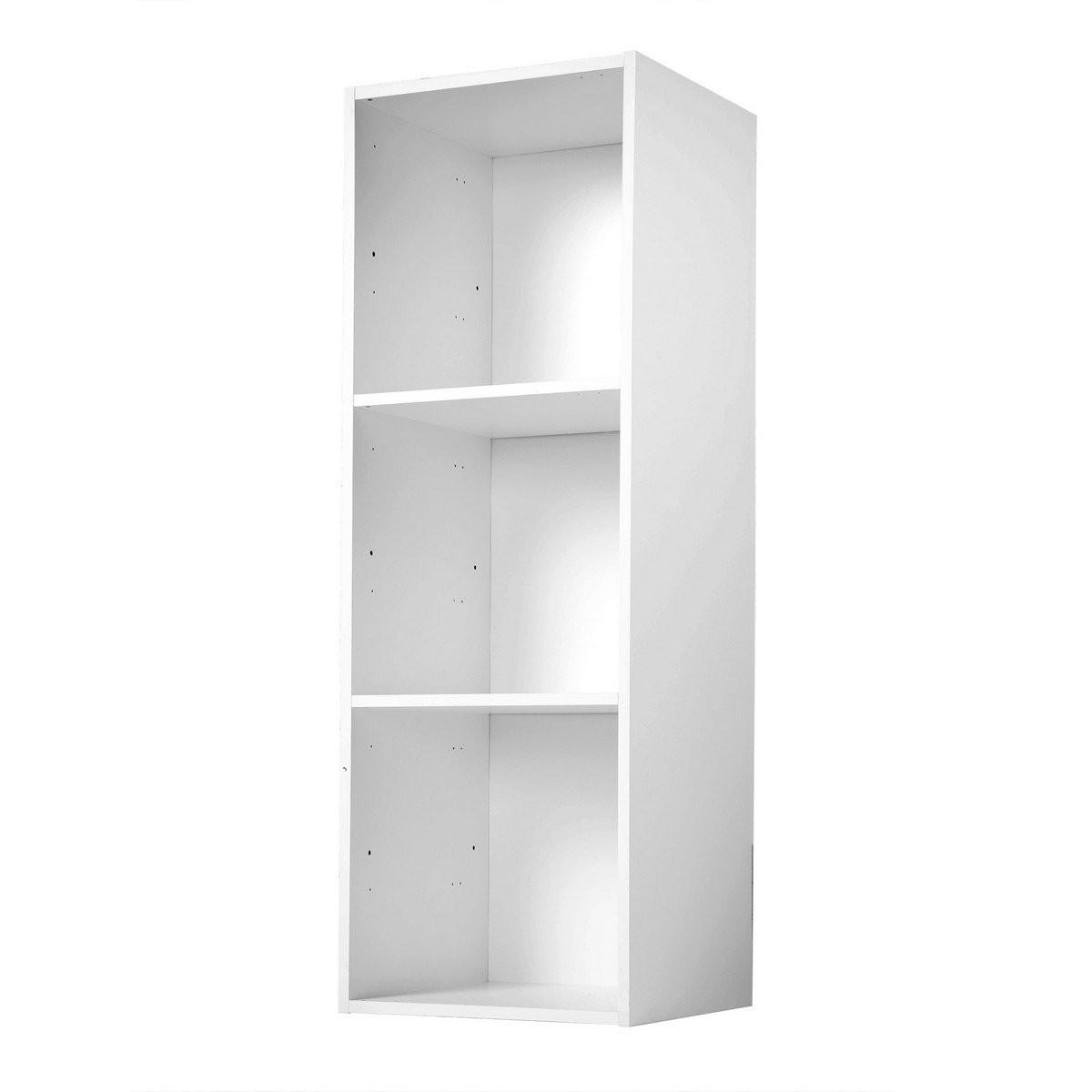AUFBEWAHRUNGSREGAL mit 3 Fächern - L31,7 cm - Weiß, Holzwerkstoff (29.5/92.5/31.7cm) - Calicosy